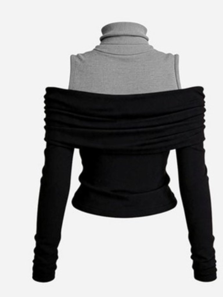Aelfric Eden Layered Off-The-Shoulder Long Sleeve Tee Size Small — image 4 of 4